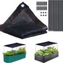 Garden Shade Cloth Kit for Raised Beds, 78.7"x39.4" Garden Shade Cloth for Plant Heat Protection, 85% Plant Sun Shade Cloth with Poles Raised Garden Bed Sunshade Cover for Outdoor Plants Vegetables