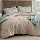 Bedsure Waffle Comforter Set California King, Khaki Soft Bedding, Waffle Weave Bed Set, 3 Pieces, 1 Comforter (104"x96") and 2 Pillow Shams, Cotton Shell and Polyester Lining for All Seasons
