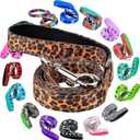 EcoBark Dog Leash - Soft & Reflective Comfort Leashes with Padded Handle - Safe, Strong, & Durable for Small, Medium or Large Dogs (Cheetah) (5 ft x 1 in - Standard Width)