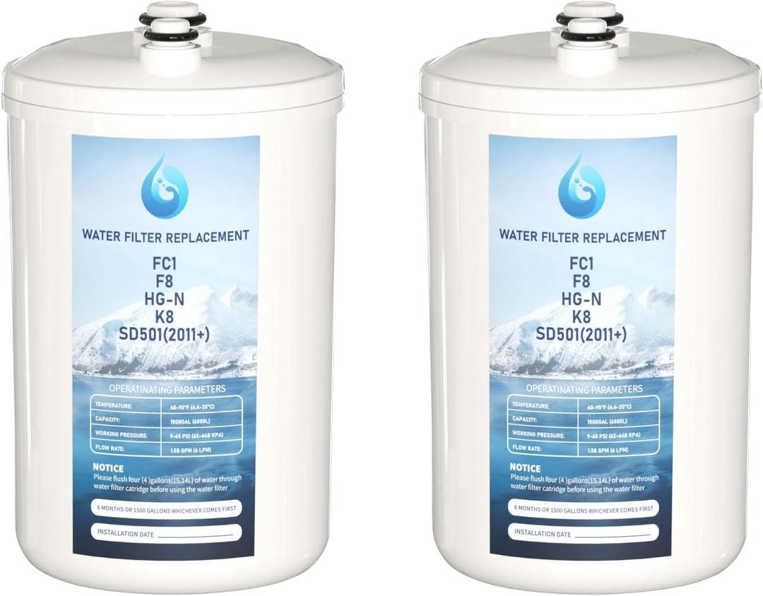 FC1 F8 HG-N Water Filter Replacement Compatible with Enagic Leveluk F8 and HG-N Filters for K8 and SD501 (2011+), JRIV Machine Machines, 2 Pack