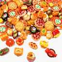 100Pcs Random Mini Food Resin Charms - Kawaii Flatback Mini Resin Figures for Crafts, Slime, Decoden, DIY Jewelry Making, Phone Case Decor & Nail Art