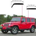 94249 Original Side Window Visor Deflector Rain Guard, Outside Mount Tape-on Shatterproof Dark Smoke,4pcs Window Shades fit for 2007-2018 Jeep Wrangler 4-Door (JK)