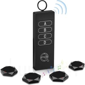 Key Finder 80DB+ Tracking Devices, Item Locator Tags with 164ft, Wireless Locator for Finding Wallet Phone Glasses Pet, 1 RF Transmitter & 4 Receivers
