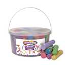 2 x Colorations Sidewalk Chalk 50pc 4 x 1 Washable, Bright Colored Chalk Set Fun Kid Art Colors & Patterns Draw on Classroom Chalkboard or Outdoor Playground Jumbo Bulk