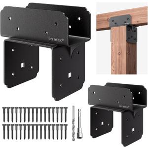 2Pack Stainless Steel Bracket for Wood 6x6(Actual 5.5"x5.5") Post to 4x6(Actual 3.5"x5.5") Beam Connector Post Anchor Base Metal Hardware ( P6x6-B(4x4/4x6))