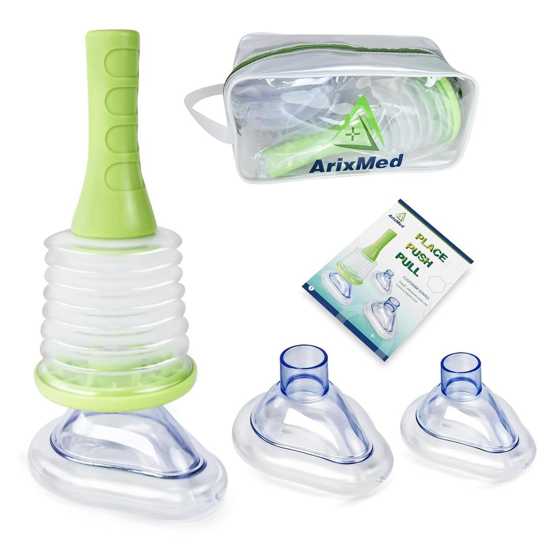 Choking Rescue Device, Portable Airway Suction Device for Children and Adults, First Aid Kit for Kids and Adults - Travel Kit (Green)