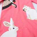 Toddler Girls Cotton Embroidery Applique Short Sleeve Dresses 2-7Y (Pink)