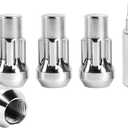 14x1.5 Wheel Locks with Key,Set of 4，Anti-Theft Locking Lug Nuts,Fits Sliverado Sierra Savana Yukon Tahoe，Chrome