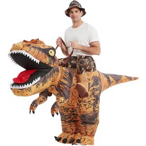 GOOSH Inflatable Dinosaur Costume Adults Halloween Party Blow up T Rex Outfit, Lightweight & Flexible for Cosplay, Parades (72 INCH)