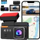 Dash Cam Front and Rear 4K+1080P, Dash Camera for Cars Built-in GPS WiFi, App Control, 64GB Card, 3 Inch IPS Screen Dual Dashcam Car Camera with ADAS, Night Vision, Loop Recording, G-Sensor