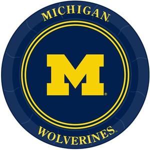 Westrick Michigan Wolverines 9" Paper Plates, 8 Pack – Officially Licensed University of Michigan Disposable Plates with Multicolor Logo – Tailgating, Game Day, Graduation Parties & Fan Celebrations
