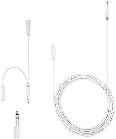 GE home electrical GE Headphone Adapter Kit, 3.5mm, Stereo Adapter, Extension Cable, and Audio Splitter, White, for Headphones, Stereo, MP3, Tablets, Smartphones and More, 34509 Line Cable | White, ZGear iPhone 16Pro Max Temp Glass, 6IN Adjustable Wr