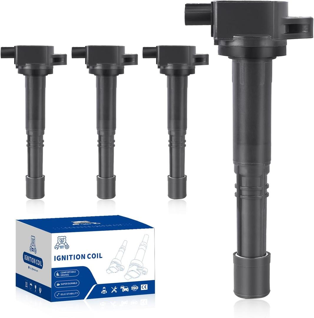 Ignition Coil Pack Compatible with Acura 2013-2018 ILX for Honda 2008-2012 Accord 2010-2011 Civic CR-V Crosstour L4 2.4L Replaces UF602 UF-602 30520-R40-007 Set of 4