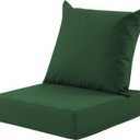Outdoor Deep Seat Cushion Set, 24x24 Inch Water-Resistant & Fade-Resistant Outdoor Chair Cushions, Patio Furniture Cushions with Removable Cover for Patio Chair, Sofa, Forest Green (Set of 1)