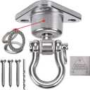 9M Stainless Steel Hanger with Smooth Swing Bearings, Heavy Duty 180°+360° Swivel Swing Hook, 1500 lb Capacity Playground Yoga Hammock Chair Rope, sandbag Porch Swing Bag Sleeve