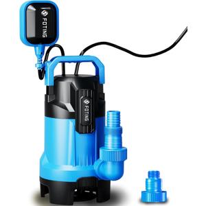 FOTING 2025Upgraded Automatic Sump Pump, 3/4HP 4300GPH Sweage Pump for Basement & Pool Draining, Submersible Water Pump with Float Switch, Sealed Thermoplastic for Puddle Pool Tub Pond