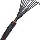 Garden Hand Rake,13" Stainless Steel Shrub Rake,Short Handle Small Rakes for Gardening for Soil Loosening,Planting,and Weed Removal