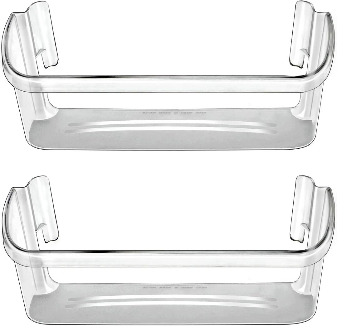 240323002 Refrigerator Door Bin Shelf Compatible with Frigidaire or Electrolux, Bottom 2 Shelves on Refrigerator Side, Clear, Double Unit, Replaces PS429725, AP2115742