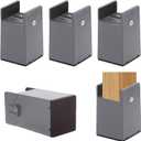 SEISSO Heavy Duty Bed Risers, Furniture Risers with Adjustable Screw Clamp, Bed Risers Elevation in Heights 4 Inch Support to 1000 Lbs Fit for Dorm Table, Desk, Couch, Chair Leg Extender(Gray, 4 Pack) (Grey)