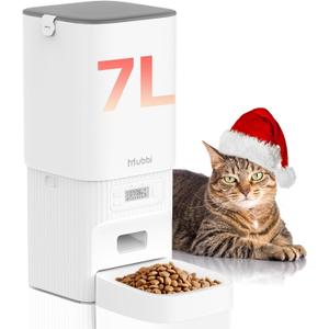 Automatic Cat Feeder - 7L/29 Cups Cat Food Dispenser with Desiccant Bag, 16 Meals, Ideal for 215mm Dry Food, Auto Pet Feeder with Dual Power Supply, Automatic Dog Feeder for Small Medium Breed