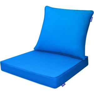 Deep Seating Chair Cushion Outdoor Patio Seat and Back Cushion Set for Outdoor Furniture Water Repellent 22'' x 24 x 4'' Patio Deep Seat Cushions Fade Resistant (Pure Sky Blue)