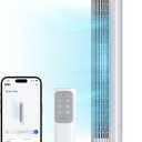Dreo Smart Tower Fan for Bedroom, Standing Fans for Indoors, 90 Oscillating, 26ft/s Velocity Quiet Floor Fan with Remote, 12H Timer, Voice Control Fans for Indoors, Compatible with Alexa (White)