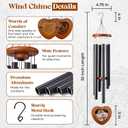 Memorial Wind Chimes for Outside, Personalized Sympathy Gift for Loss of Loved One, 32 Inch Memorial Wind Chimes for Mother Father Brother Sister (Cardinal)