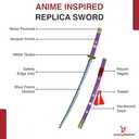 Armory Replicas - One Piece Sword Replicas: Enma, Nidai Kitetsu, AME no Habakiri, Durandal, Gryphon - High Carbon Steel Blades with Stunning Anime-Inspired Detailing (Purple, Gold)
