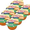 INABA Churu Complete Bisque for Cats, Grain-Free, High Protein & Moisture, Wet Cat Food with Fish Oil, 2.46oz. Cup, 8 Cups, Chicken Recipe with Tuna, EXP: 11/19/2027