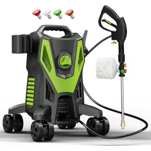 4800PSI PowerWasher with 4 Quick Connect Nozzles, Foam Cannon for Car, Lane, Patio Cleaning