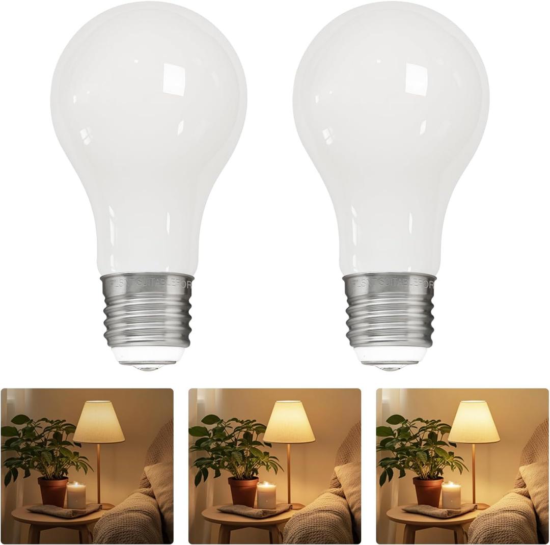 FLSNT A21 3-Way LED Light Bulb, 12W Max (4W/7W/12W), 40/60/100W Equivalent, 1500 Lumens, 3000K Warm White, CRI90, E26 Base, Non-Dimmer Required, Nickel-Plated Aluminum Base