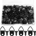 100 Pcs D Ring Picture Hangers,Small Triangle Ring with 100pcs 8mm Screws,Picture Frame Hangers Picture Hooks D Rings for Clock,Decoration,Mirror, Paintings, Artwork Picture Frame (Black)