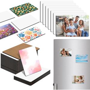 60 Pcs Large Sublimation Magnet Blanks 4 x 6 inch MDF Personalized Fridge Refrigerator Magnets Blanks,Include 30 Sublimation Fridge Magnets Blanks Decorative Fridge Magnets Blank Set for Kitchen