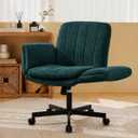 Criss Cross Office Chair with Wheels and Arms, Vanity Chair with Back, Comfy Swivel Cross Legged Office Chairs for Ultimate Comfort and Support, Unique Multifunctional Stylish Arms Mint Green, 23"D x 28.5"W x 34.5"H