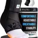 Z ATHLETICS Ankle Brace for Women & Men - Lace Up Adjustable Support with Side Stabilizers for Sprained Ankle, Achilles Tendonitis Relief | Basketball, Volleyball, Running & Sports Recovery