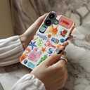 DEENAKIN Cute Case for iPhone 16 Plus,Preppy Floral,Wireless Charging | Dual-layer Soft Silicone + Hard Shell, Aesthetic Wildflower Designs, Slim Fit Phone Cover for Women Girls