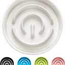 Ceramic Slow Feeder Dog Bowls, 2.0 Cups Slow Feeder for Medium Dogs, Puzzle Maze Bowl to Slow Down Eating, 30oz, 8in, White