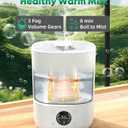 Warm Mist Humidifiers, 3.5L Humidifier with 304SS Ceramic Glaze Layer Heating Inner, Healthy Small Air Humidifier with Adjustable Constant Humidity for Bedroom