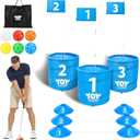 TOY Life Golf Bucket Game Set, 3 Holes Backyard Golf Game for Adults Family Kids, Portable Golf Course with Balls and Flag, Outdoor Indoor Backyard Golf Game Gifts for Beach, Yard, Camping and Lawn