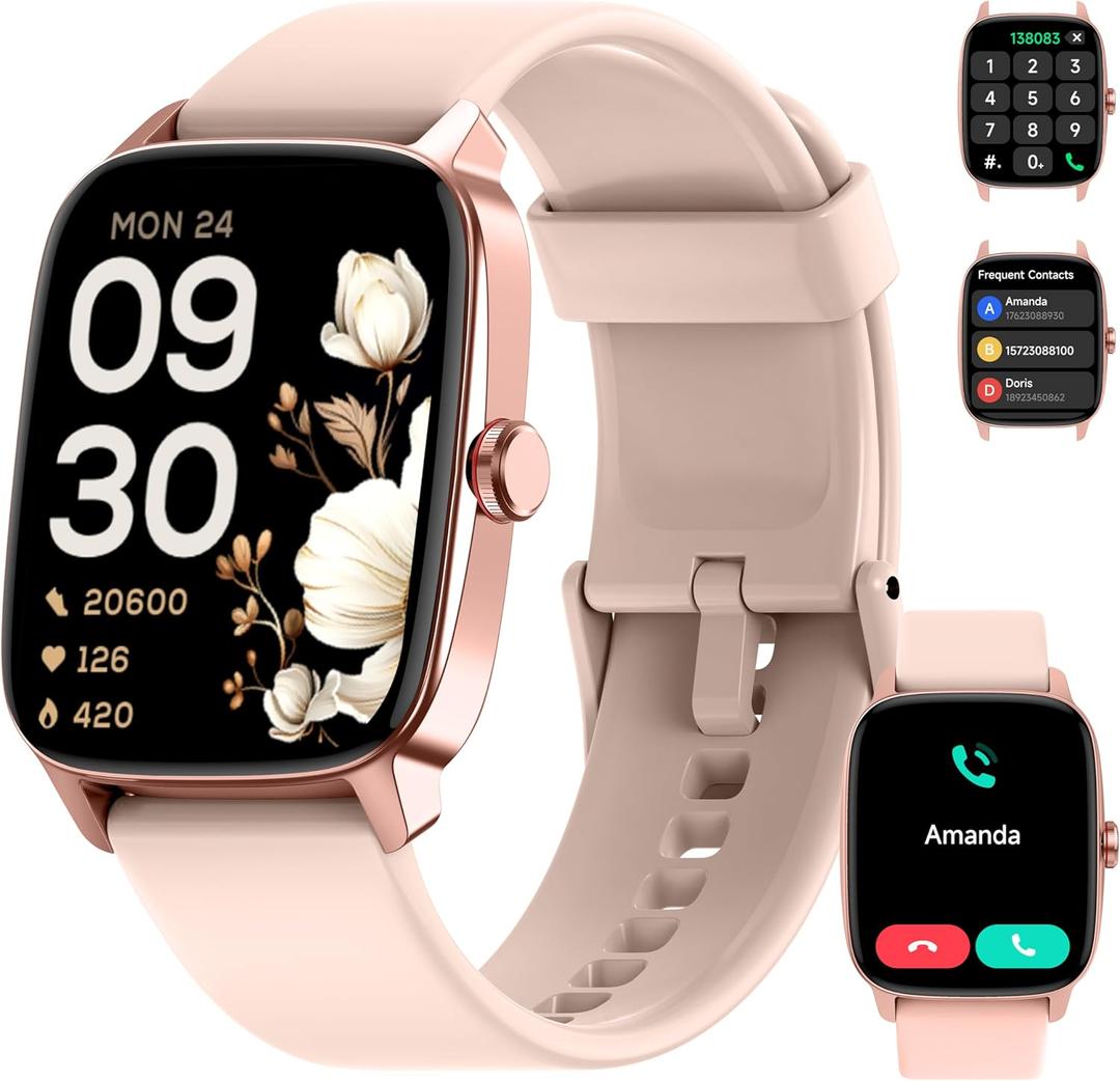 Smart Watch for Men Women Bluetooth Call, 1.85" HD Touch Screen AI Voice Smartwatch, Fitness Tracker with Sleep/Heart Rate Monitor, 100+ Sports Modes, IP68 Waterproof, Compatible with Android & iOS