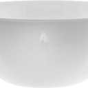 YBM HOME 10-Inch Plastic Serve Mixing Bowl for Everyday Meals - Ideal for Cereal, Snacks, Popcorn, Salad, and Fruits, Microwave Safe, Forsty White