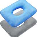 Sintuff 2 Pcs Sitting Donut Pillow for Tailbone Pain, Hemorrhoids, Bed Sores, Pregnancy, Pain Relief Seat Cushion Anti Decubitus Cushion Donut Shaped Postpartum Pillow for Home(Gray, Blue)