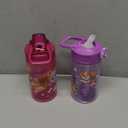 Zak Designs PAW Patrol Sage Kids Water Bottle For School or Travel, 16oz Durable Plastic Water Bottle With Straw, Handle, and Leak-Proof, Pop-Up Spout Cover, 2-Pack Set (Skye & Friends)