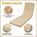 SmoothNovelty 2 Pcs Indoor Outdoor Chaise Lounge Cushions Sponge Bench Outdoor Furniture Chaise Cushions Patio Chair Furniture Replacement (Beige)