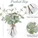 Bessol Artificial Eucalyptus Stems in Glass Vase with Faux Water, 13.5" Fake Plants for Home Decor, Coffee Table Centerpieces, Office, Bathroom & Farmhouse Weddings - Faux Greenery Plants Decorations