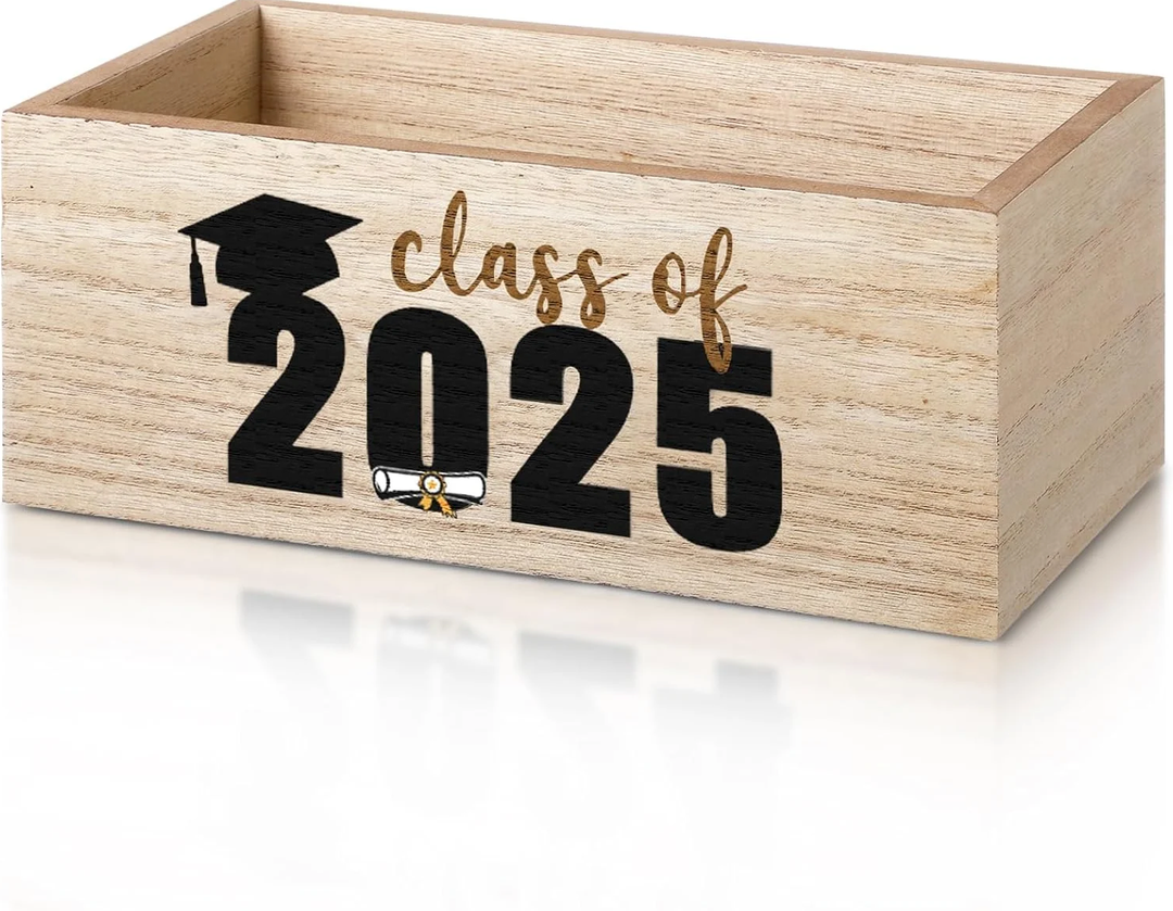 Class of 2025 Graduation Candy Dish - Rustic Wooden Bowl, Perfect for Cards & Letters, Great Party Decoration & Gift