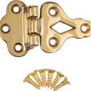 Cast Brass Offset Icebox Hinge | 1 7/8" High X 3 1/2" Long | Pack of 2 | Ice Box Furniture Reproduction Hardware | UA-215-IHPB (1)