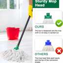 KeFanta Mop for Floor Cleaning,2 Pcs Cotton String Wet Mops Replacement Head Compatible with Microfiber Cloth Mop Refill & 0.8" Diameter Mops Handle,Green(1 Handle & 2 Heads)
