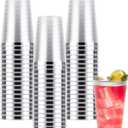 Goodluck 50PCS 14oz Silver Plastic Cups for Party, Disposable Silver Plastic Cups, Cocktail Glasses for Wedding Thanksgiving, Christmas, and Parties