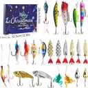 Christmas Fishing Advent Calendar 2025, 24 Day Xmas Christmas Countdown Surprise Gift, Fishing Lures Set for Adult Men Teen Boys Dad Father Boyfriend